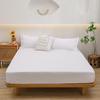 Solid Color Washed Cotton Fitted Sheet with Non-Slip Feature and Pillowcase