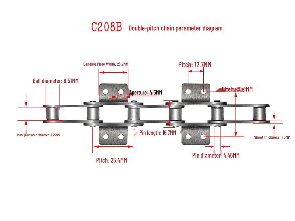 10A32A Single/Double Hole Double Pitch Small Roller Transfer Chain