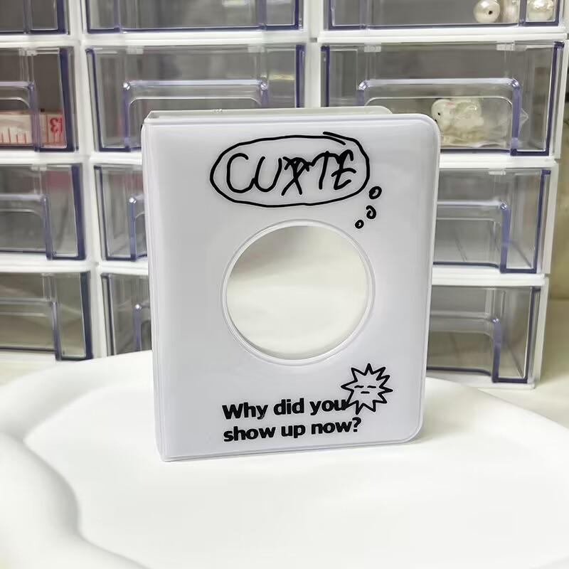 3 Inch Idol Card Binder Photo Album Letter Printed Hollow 40 Pockets Name Card Book Photo Album Card Photocard ID Holder