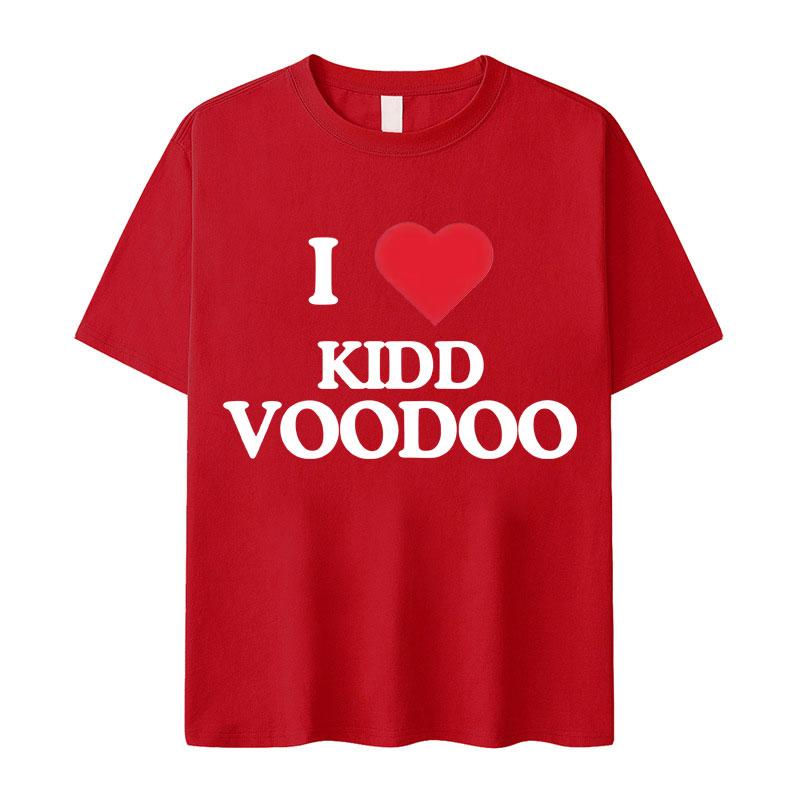 I Love Kidd Voodoo Album Tour 2025 Pattern Tshirt Summer Mens Women Hiphop Classic Pure Cotton Hot Sale Pop Tshirt Teenagers