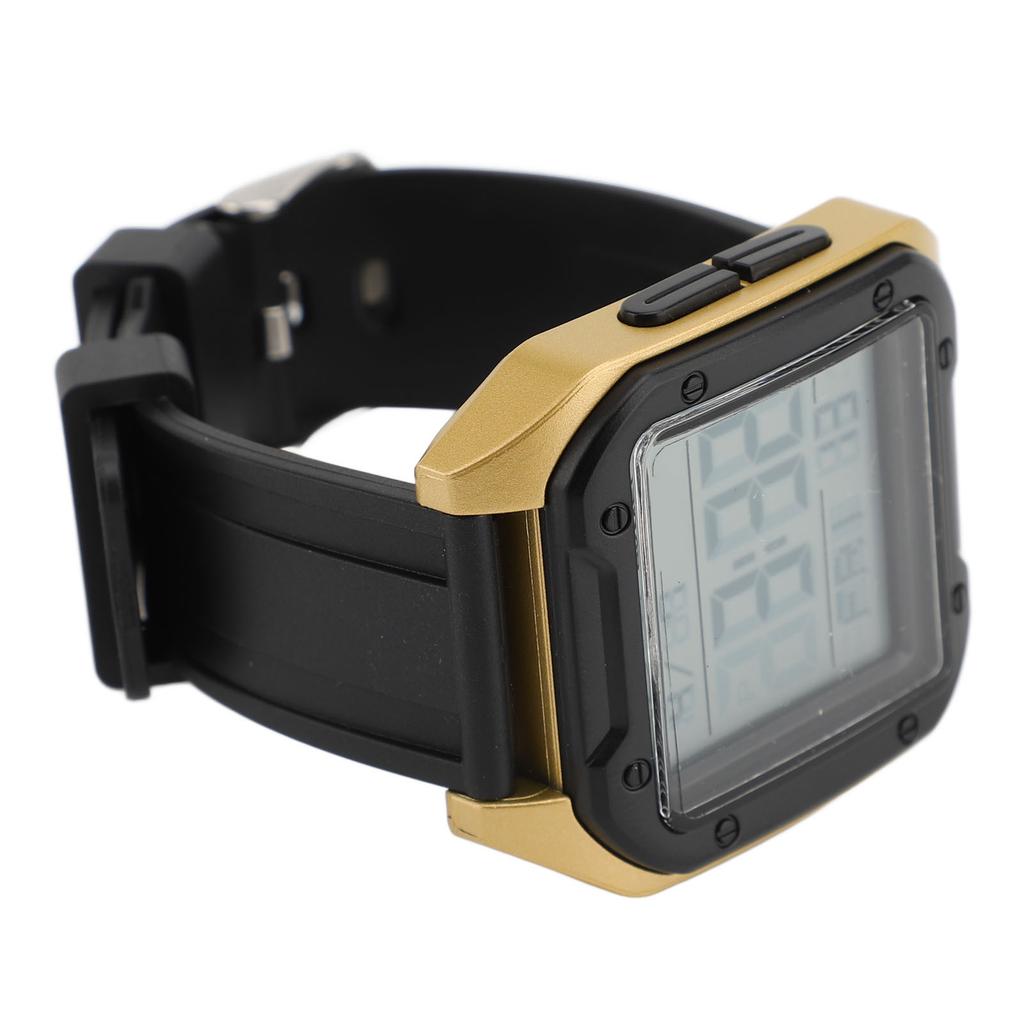 Digitale Sportuhr für Herren Damen EL-Hintergrundbeleuchtung Stoppuhr Countdown Woche Wecker TPU-Armband Doppelzeit Wasserdichte Uhr