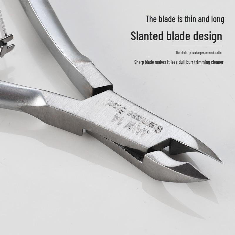 Silver Stainless Steel Cuticle Nipper D-07 - Manicure Tool for Nail and Hangnail Care