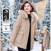 Qianlian Women's Mid-Length 90% Duck Down Coat with Fox Fur Collar