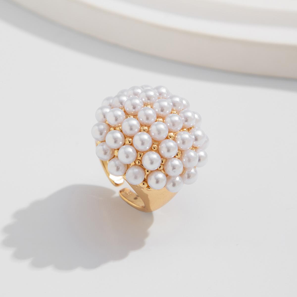 

Кольцо с имитацией жемчуга, глянцевое, золотое, серебряное, геометрическое, на костяшки пальцев, женские, открывающиеся, ювелирные изделия, аксессуары