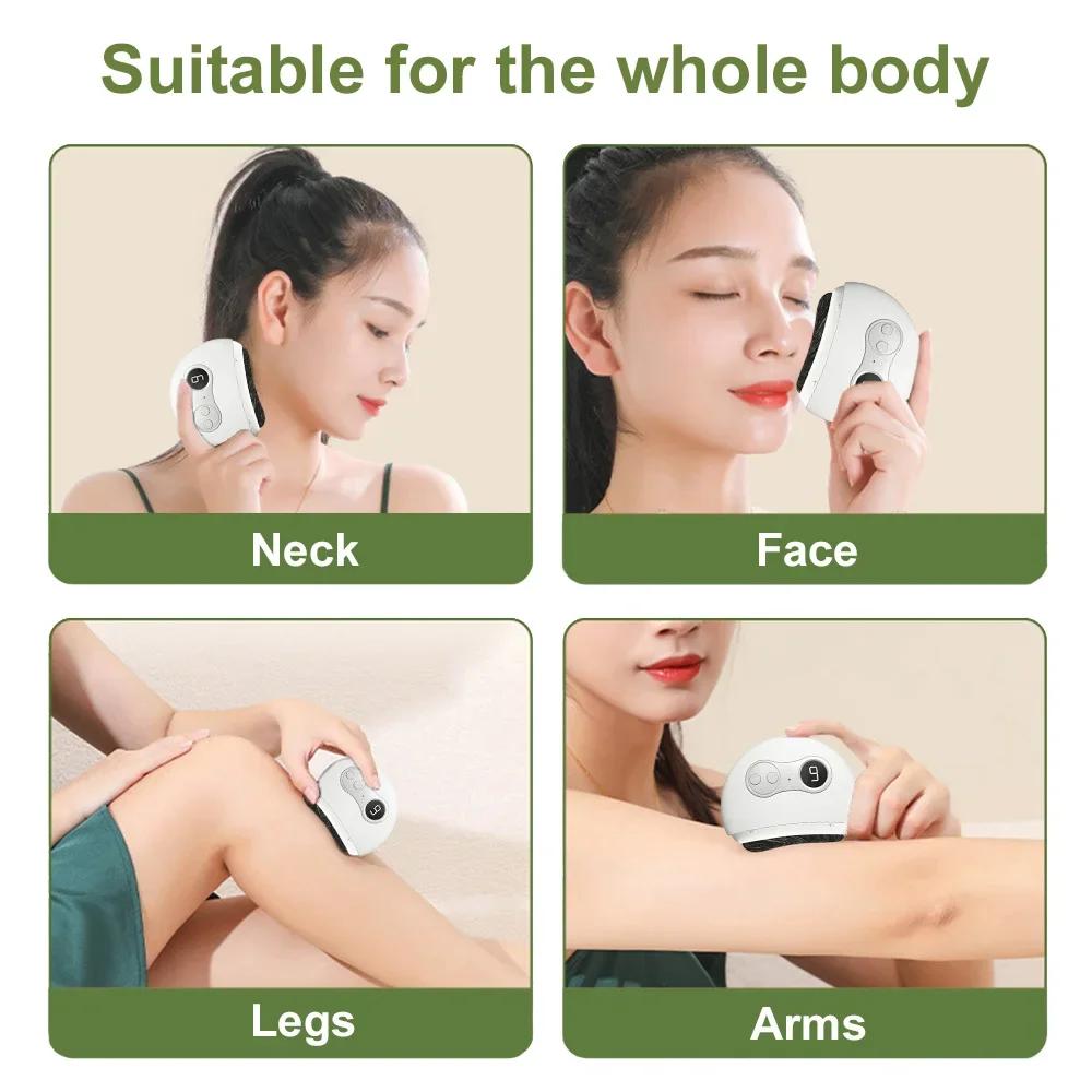 Electric Gua Sha Facial Scraper Board Microcurrent Neck Massager Face Lift Plate Vibration Facial Lifting Firming Skin Care Tool
