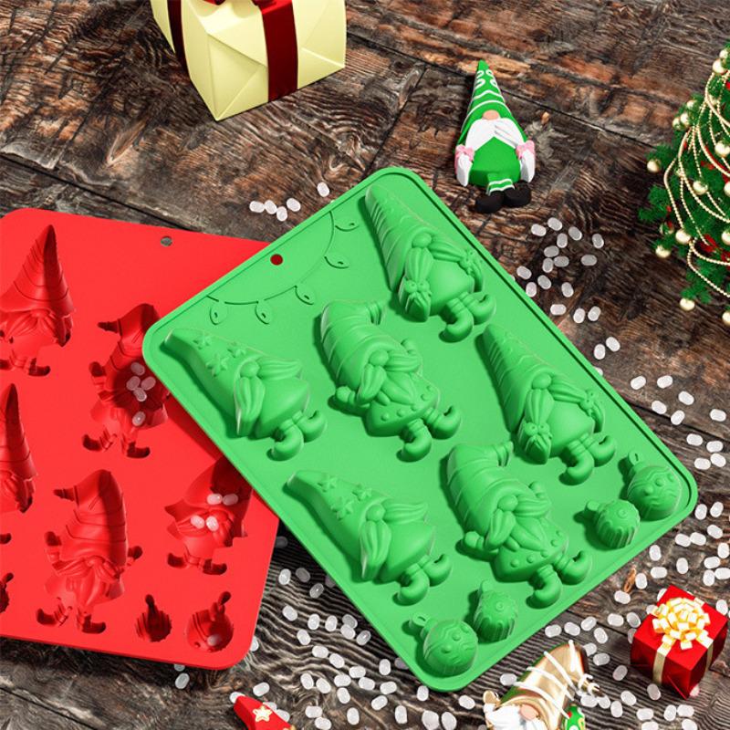 Vánoční silikonová forma, tvar Santa Clause a sněhuláka, pekáč potravinářské kvality na čokoládu, dorty, bonbóny, DIY dekorace