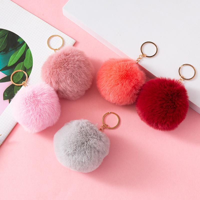 Rabbit Plush ball Pendant 8CM Ladies luggage Plush Keychain Pendant Bag Accessories Gifts