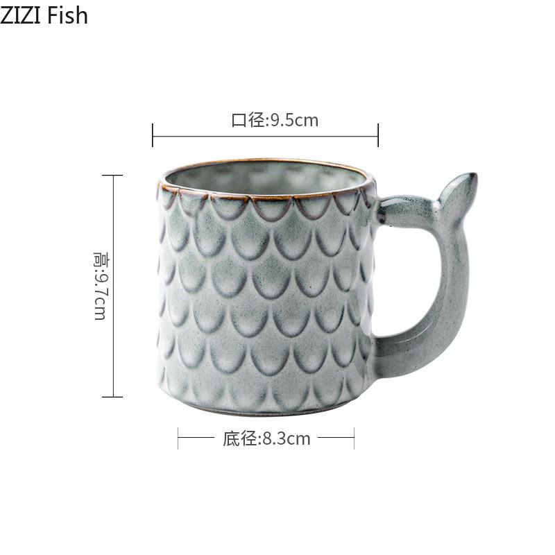 Embossed Ceramic Mug Creative Retro Coffee Cup Office Afternoon Tea Cup Nordic Home Breakfast Milk Cup Couple Drinking Set