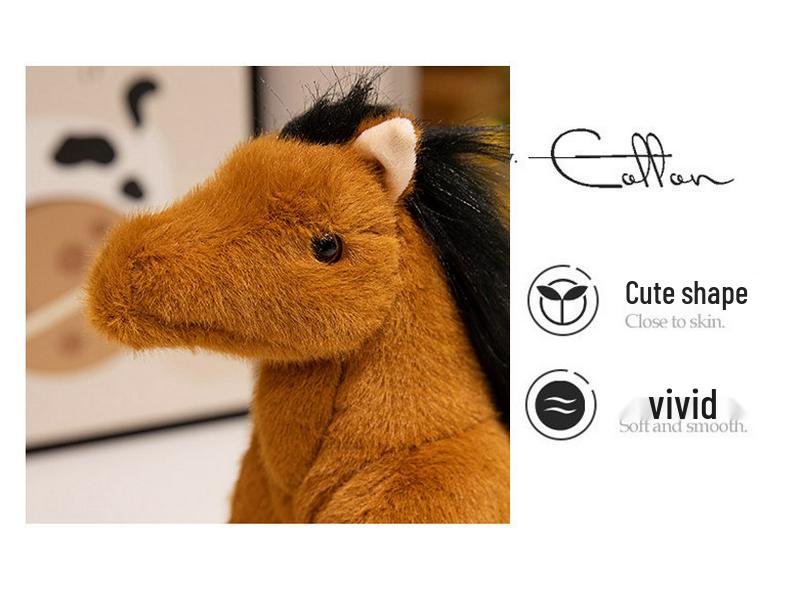 Jucărie de pluș cal transfrontalier: Păpușă Ponei Activitate Zoo & Ornament de Casă Cadou pentru Copii