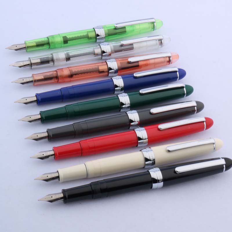 Jinhao 992 Plastic Fountain Pen Transparent Rotate Clip Classic Style M Lorelei Stationery Student Office School Supplies
