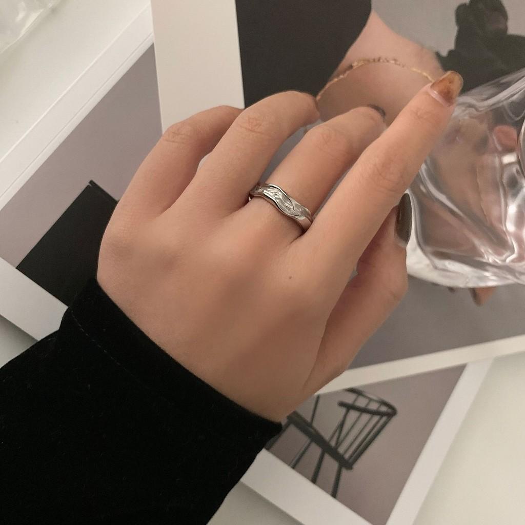 Adjustable Inspired Retro Geometric Wave Ring In 925 Silver For Elegant Womens Wear