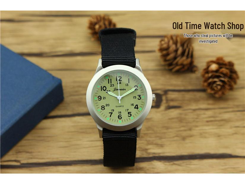 Корейские детские водонепроницаемые нейлоновые военные часы - Светящиеся кварцевые наручные часы для детей