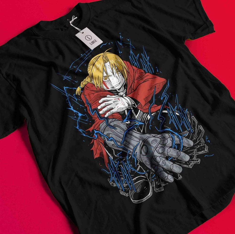 

Fullmetal Alchemist T-Shirt FMA Brotherhood Edward Elric Alphonse Elric Shirt BB1506 S