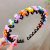 Colorful Flower Double Bangs Hairpin Hairband Korean Kids Teeth Headband  Headwear