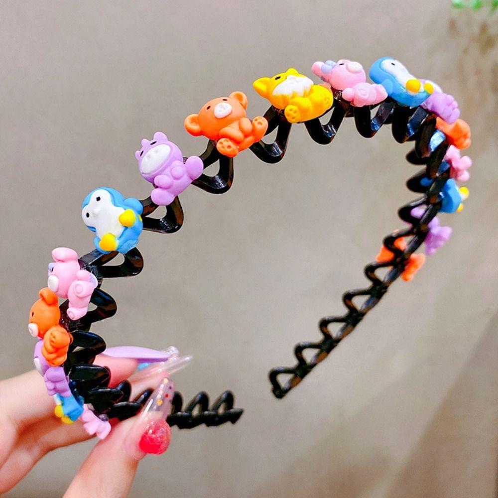 Colorful Flower Double Bangs Hairpin Hairband Korean Kids Teeth Headband  Headwear
