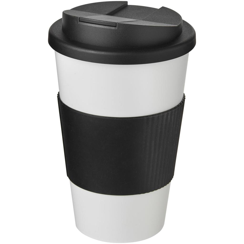 Americano 350 ml tumbler with grip and spill-proof lid White