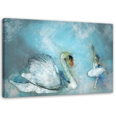 Obraz na plátne Swan Ballerina Tyrkysová
