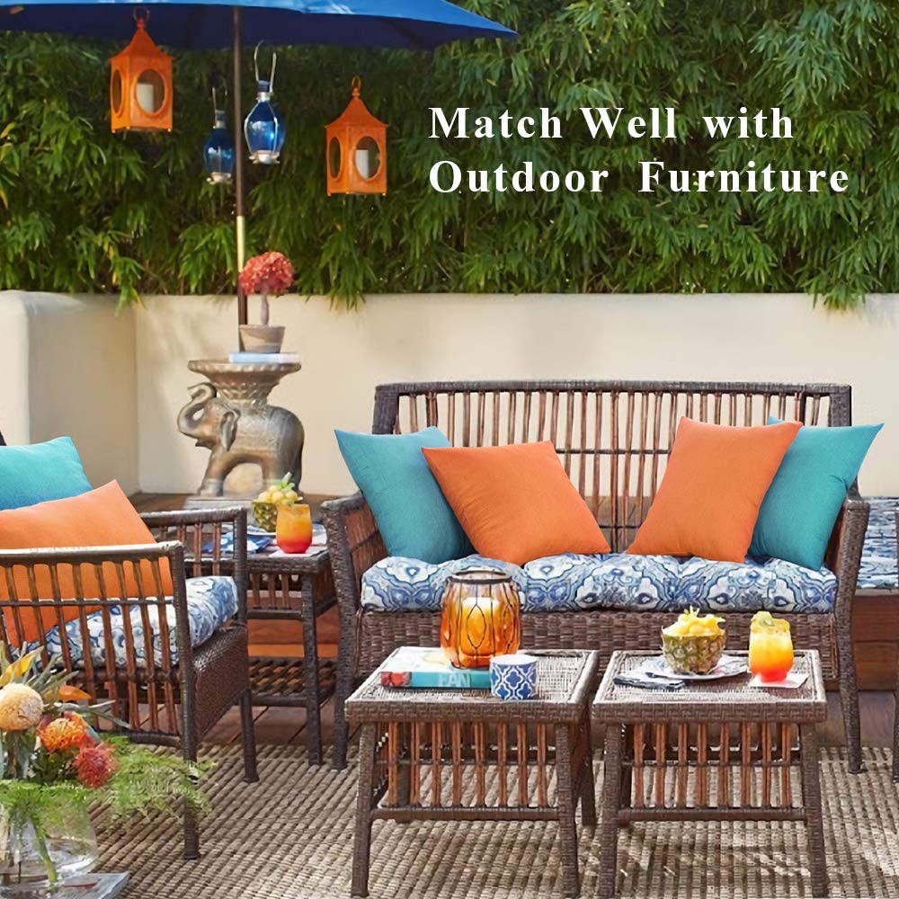 Outdoor Cushion Cover Solid Color Waterproof Pillow Cover Soft Polyster Pillowcase for Couch Sofa Living Room Decortive