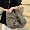 Leopard print shoulder bag large capacity canvas tote bag fashion oblique span handbag versatile women's bag