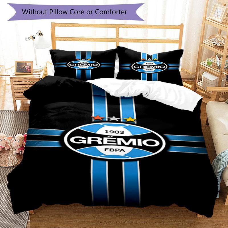 Grêmio FBPA Printed Pattern Duvet Cover Set – Includes 1 Duvet Cover and 2 Matching Pillowcases Bedroom Decor Christmas Gifts