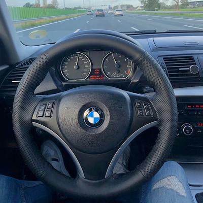 Black Microfibre Leather Car Steering Wheel Cover For BMW M Sport M3 E90 E91 E92 E93 E87 E81 E82 E88 X1 E84 Steering Wheel Case