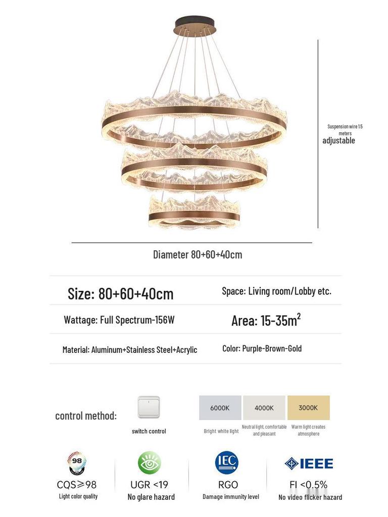 Italian Modern Luxury Chandelier for Living Room or Dining Hall