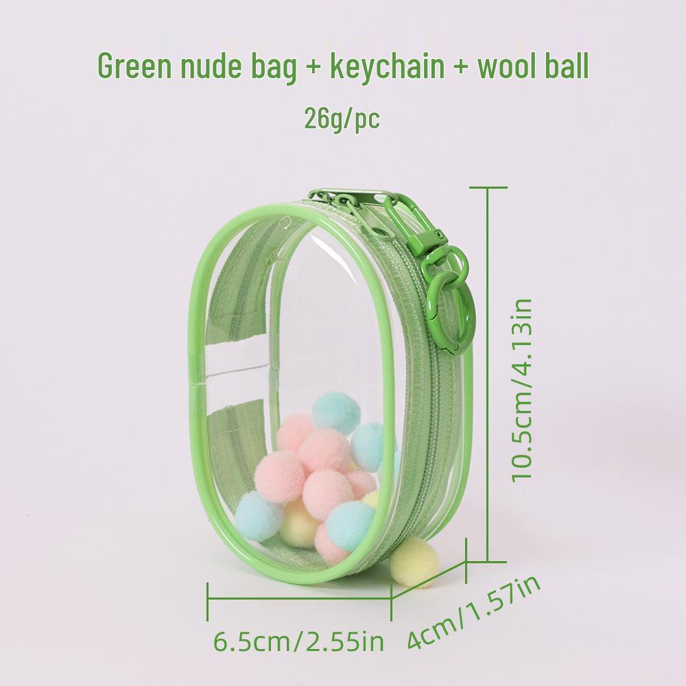 10cm Transparent Dustproof PVC Blind Box Display Bag - Mini Cute Ins Style Stroller Bag with Pendant Holder