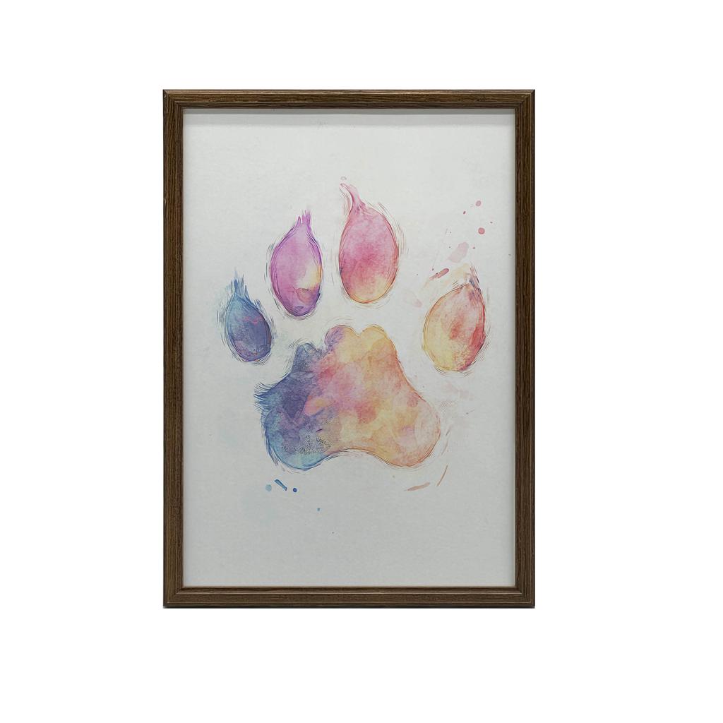 Poster Paw Print In Colors Poster Paw Print In Colors, 30X40 Cm, Unframed, Premium Canvas On Stretcher