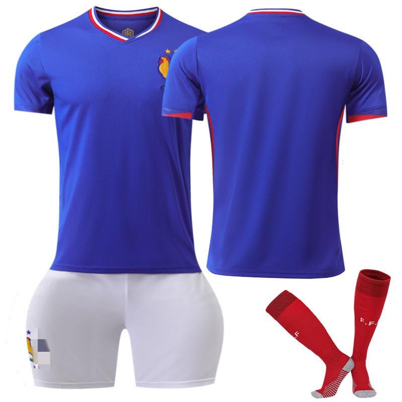 Mens Cycling Jerseys French Team Home Mbappe 10 Football Shirt Set Sports