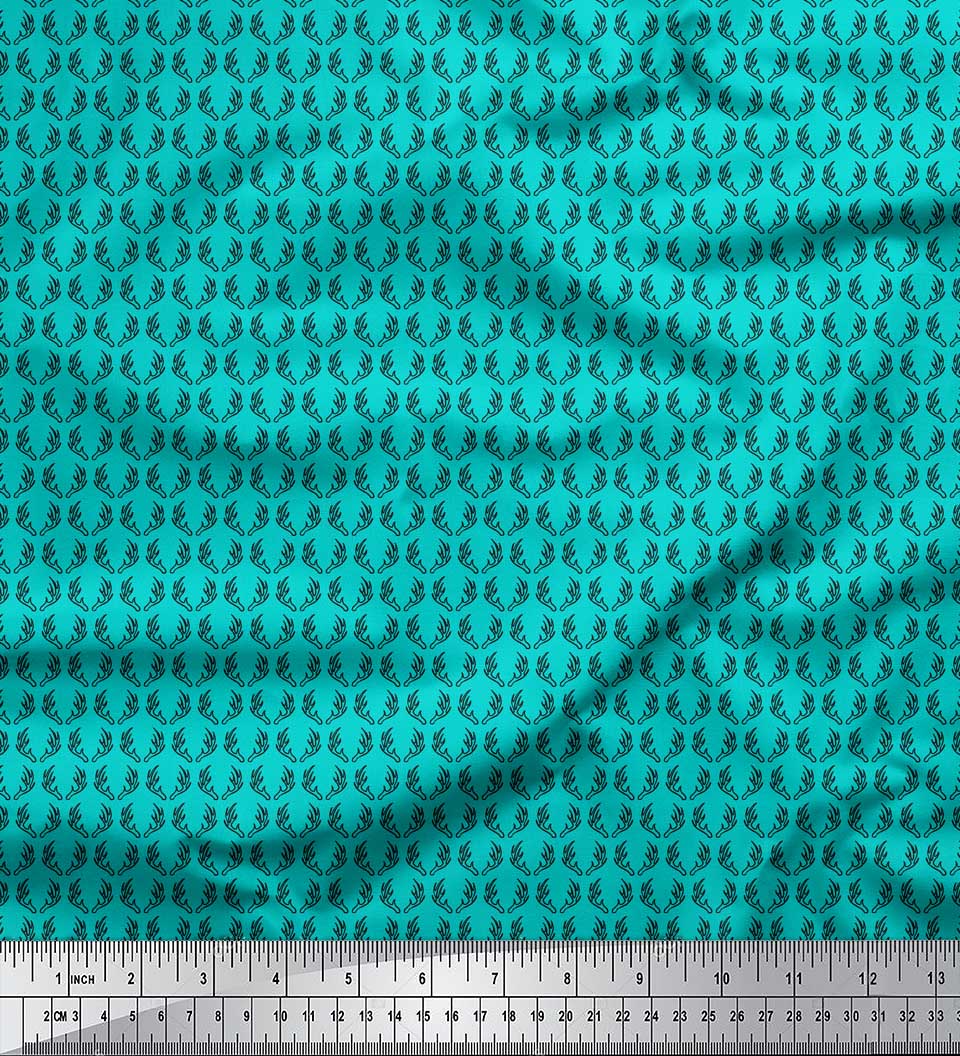 

Soimoi Blue Japan Crepe Satin Тканина з рогів і напіввінка з квітковими принтами на метр 42 дюйма 42 Inch Wide - Poly Crepe зелений