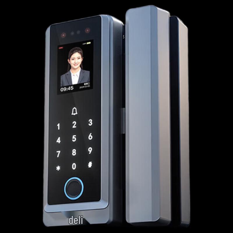 Deli AL220 Smart Glass Door Lock with Face & Fingerprint Access