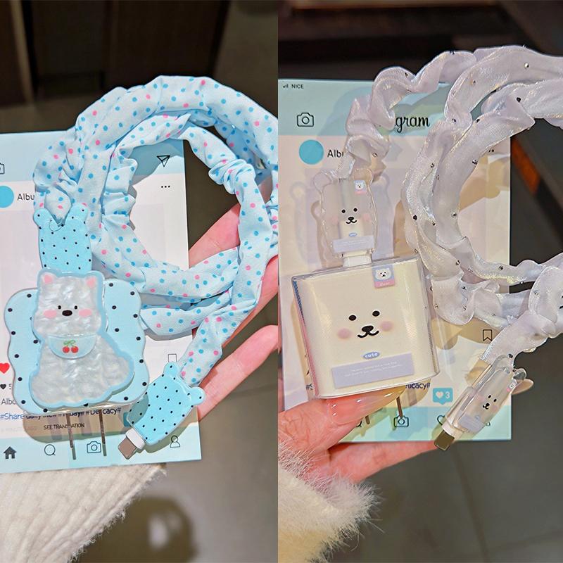 Cute Animal Puppy Charger Data Cable Winder Protective Cover Kits For Iphone 18W 20W Charger Case Anti-Break Wire Bites Shell