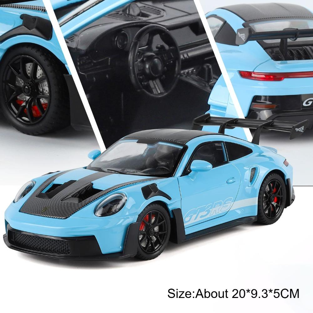 1:24 911 GT3 RS Cayenne S Model Toys Diecast Alloy Sportscar Doors Opened Sound Light Pull Back Vehices Children's Holiday Gifts