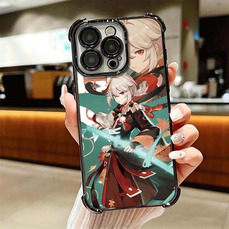 Genshin Impact Anime Beschichtetes Handyhülle Für Iphone 16 17 Pro Max Air 16E 14 15 Plus 12 13 Mini Anti-Fall Airbag Hülle