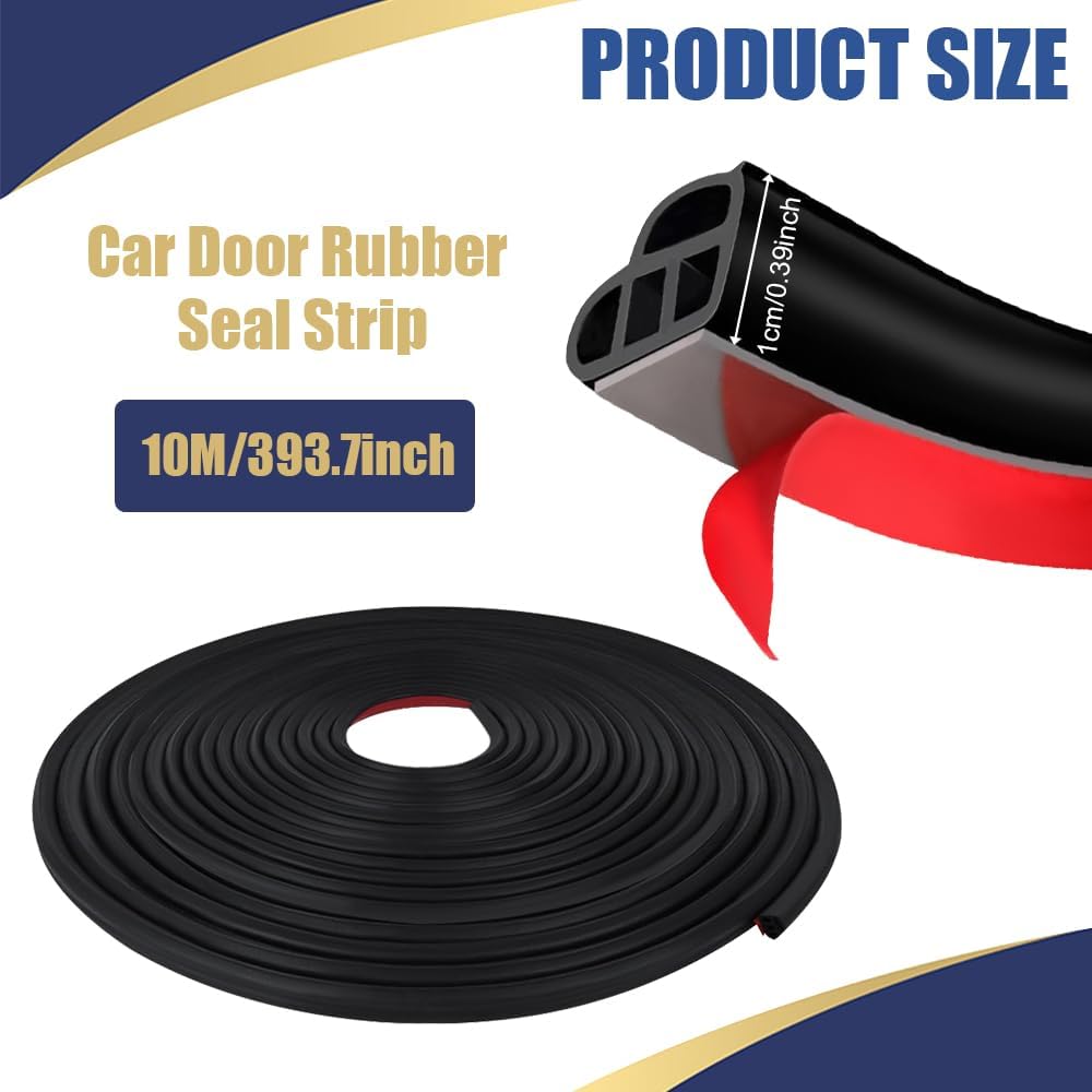 Car Door Rubber Seal Strip, Car Weather Stripping, Double Layer L Shape Automotive Weather Stripping, Self Adhesive Auto Door Soundproofing