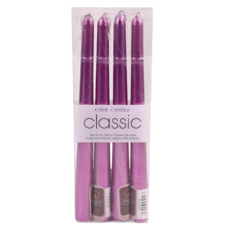 4pcs 10 Inch Tapered Stem/threaded Candles Long Burning Time Smokeless for Home Decoration Birthday Party Candlelight Dinner