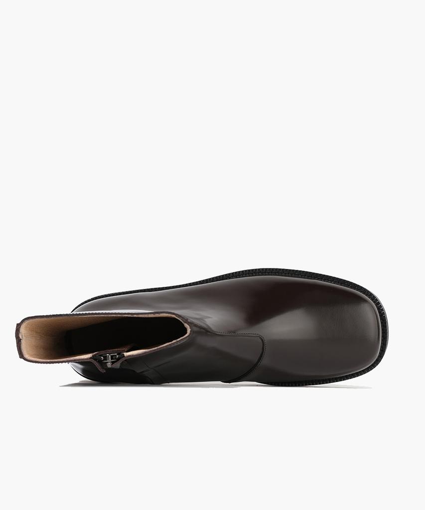 Firenze Atelier [Vibram] Minimal Line Box Leather Hidden Zipper Zip-Up Boots 9800-B [Brown Advan]