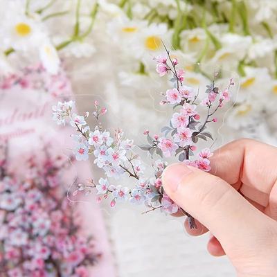 DIY Scrapbooking Journal Photo Album Decoration Stickers - 30 Pcs/Pack Vintage Plant Flowers PET Waterproof Stickers