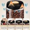 1PC/Coffee Bean Storage Container, Vacuum Glass Jar with Airtight Lid,Borosilicate Glass Coffee Canister Container for Coffee Be