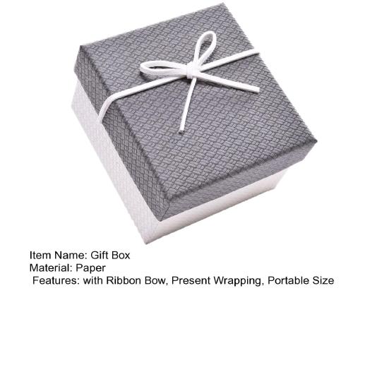 Rectangle Gift Box with Ribbon Bow Cushion Valentine's Day Bridesmaid Wedding Birthday Present Wrapping Box with Lid Portable Jewelry Packaging Box