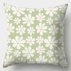 Avocado Green Pillowcase Square Sofa Pillowcase Plaid Plant Print Cushion Cover