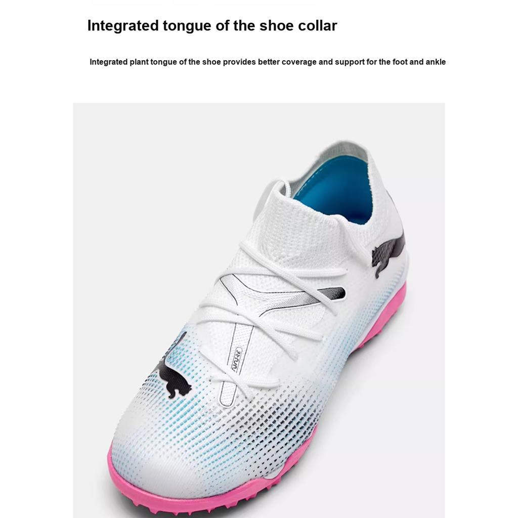 Puma Future 7 Match NJR FG/AG Turf Soccer Shoes Kids Soccer Shoes White Pink 107731-01