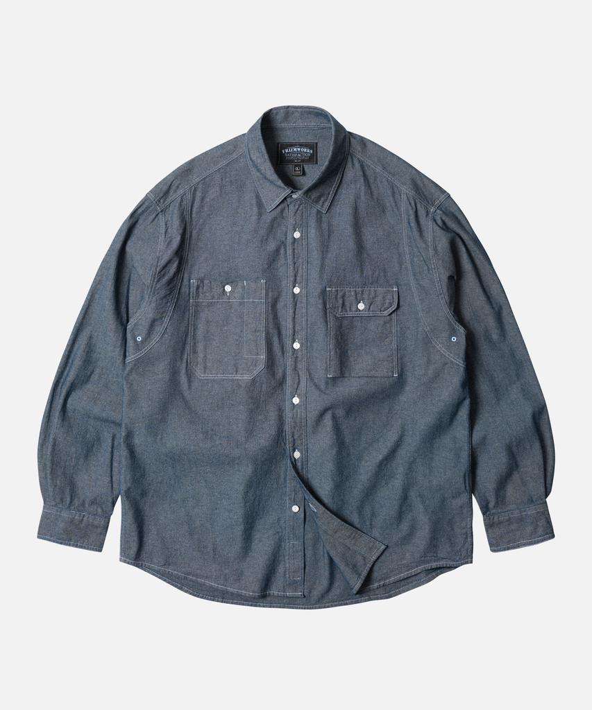 FRIZMWORKS 1920S Chambray Work Shirt _ Indigo