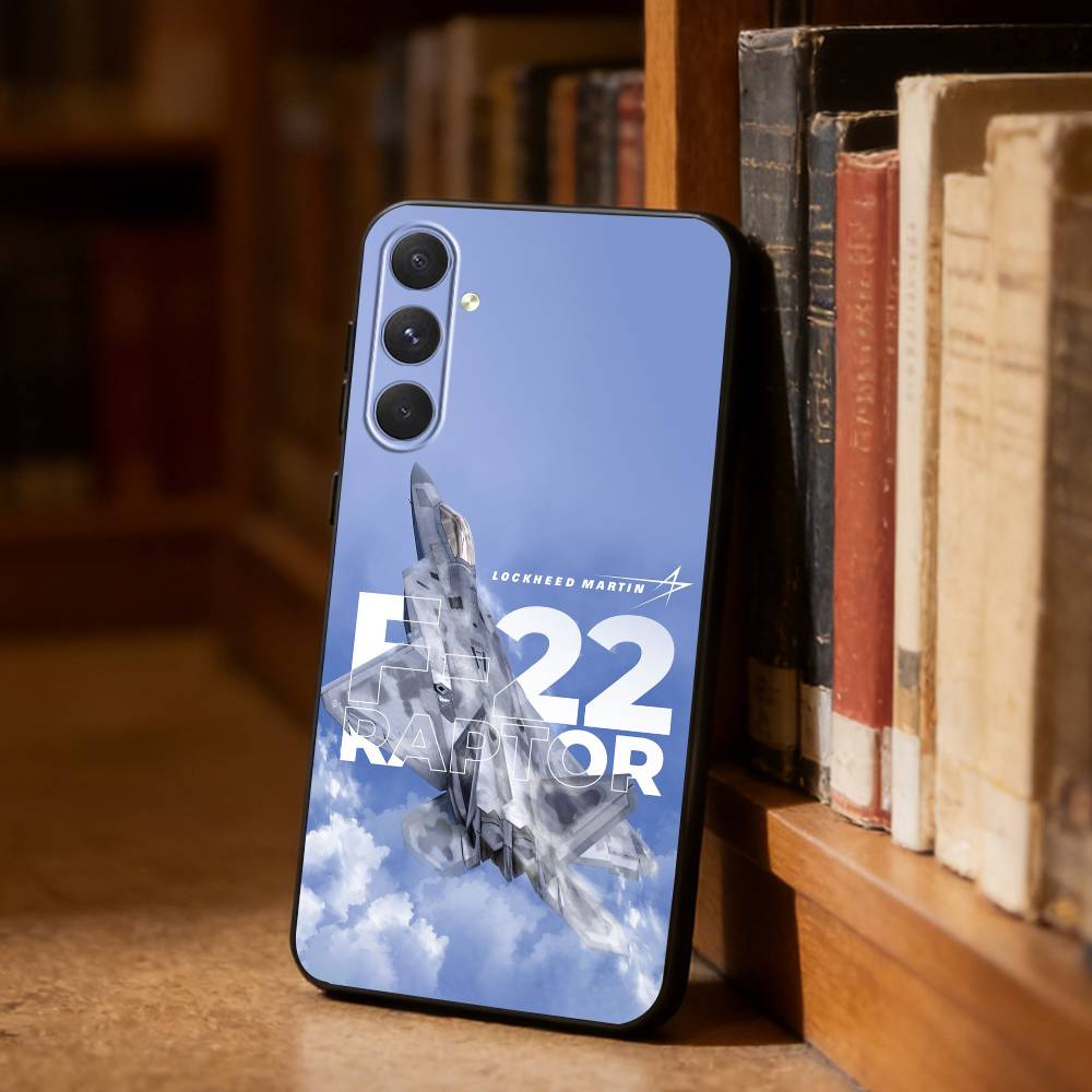 Fighter Plane F-22 Raptor Phone Case For Samsung S26,S25,S24,S23,S22,S21,Plus,Fe,Lite,Others Black Cover