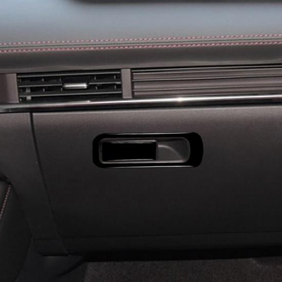 Black PVC Car Passenger Glove Box Switch Panel Cover For Mazda 3 Axela -2024
