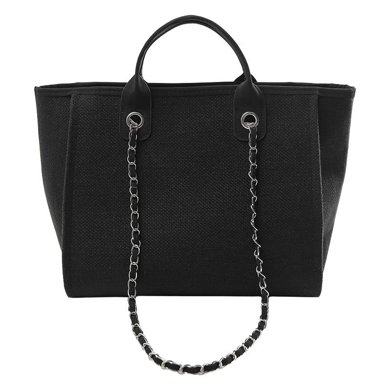 

Жіноча сумка-відро великої місткості 2024 року - Європейський/Американський стиль, На плече, Через плече, Ланцюжок, Сумка-тоут Clutch чорний