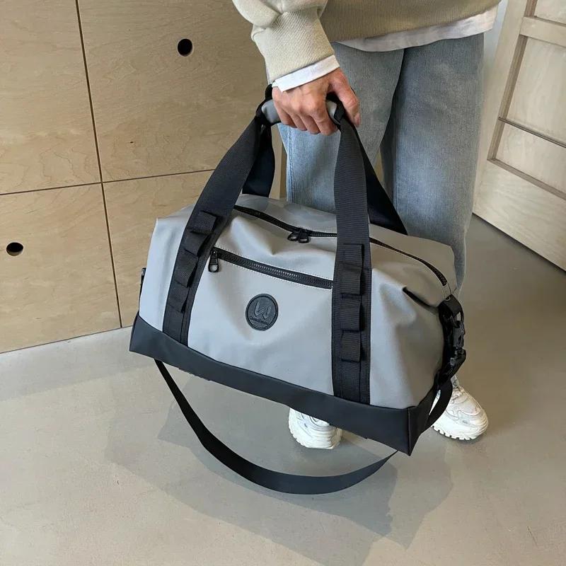 Genți de călătorie de damă de mare capacitate, linie de cusături, moale, de înaltă calitate, casual, monocromatic, cu fermoar, Oxford