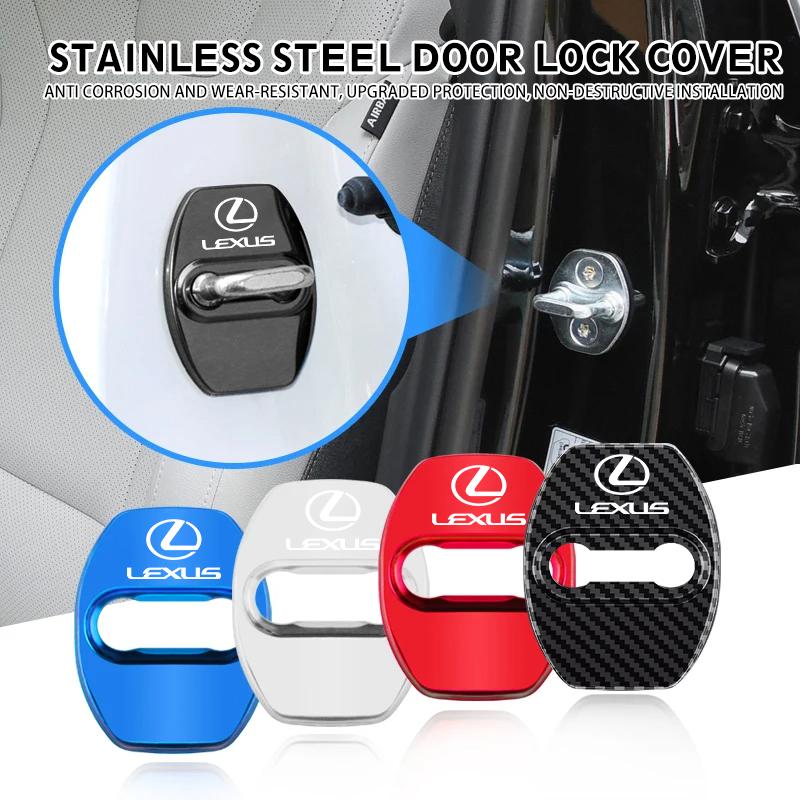 4PCS Car Door Lock Cover Stainless Steel Protection Accessories For Lexus UX250h RX450h RX300 GX470 CT200h RX400h NX300h RX350