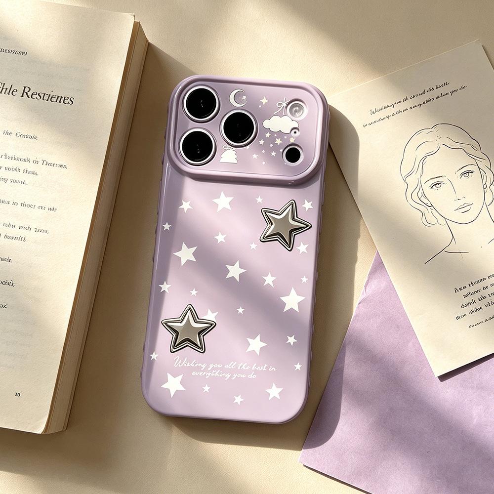 Stereo pentagram suitable for anti-drop iPhone16 mobile phone case Apple 17 protective case creative 17Promax new model