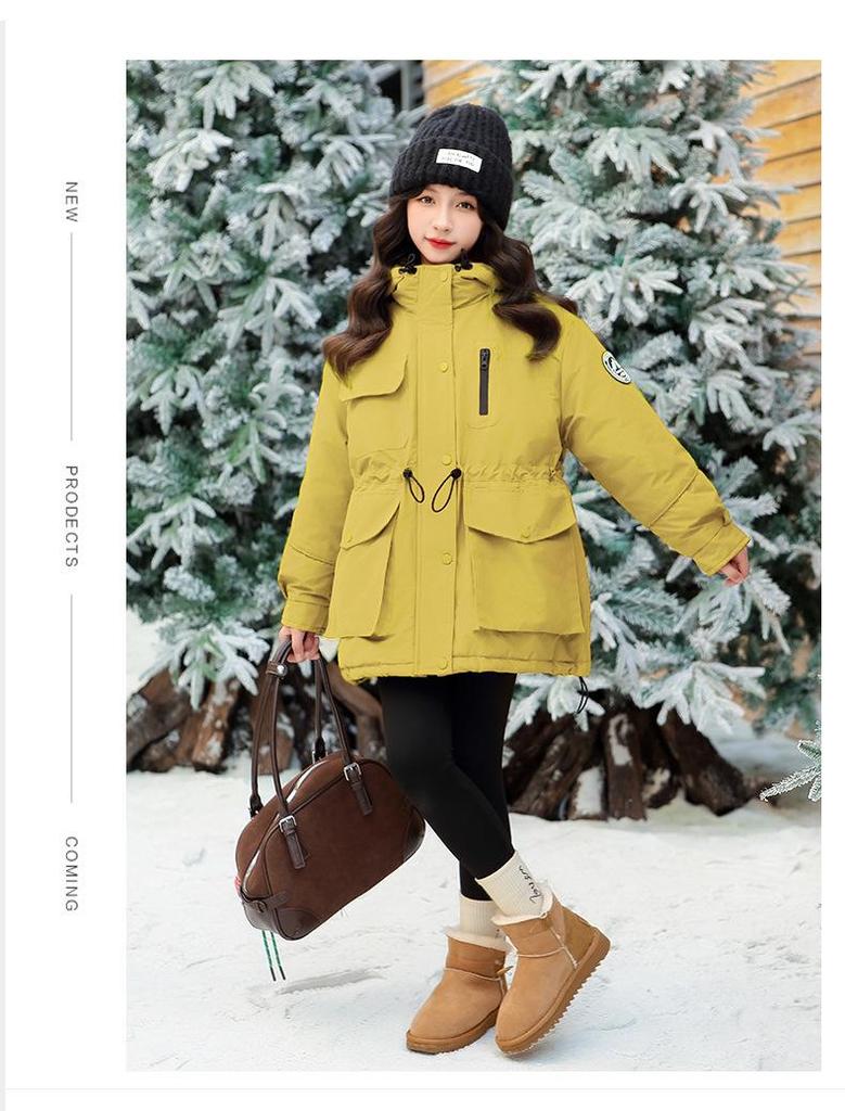 Girls' Fleece-Lined Cotton Parka - 2025 New Style